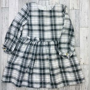 Carter’s grey and white plaid dress with gold accent.